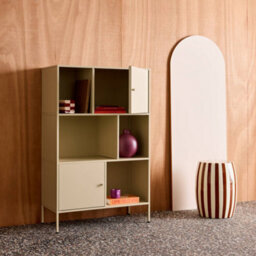 Sweeek - Industrial Metal Storage Cabinet With 6 Compartments Cream 80X35X125 Cm - Oklahoma - thumbnail 7