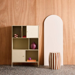 Sweeek - Industrial Metal Storage Cabinet With 6 Compartments Cream 80X35X125 Cm - Oklahoma - thumbnail 4