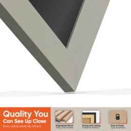 "AK Frames 25X17"" Light Grey Modern Vinyl Record Frame With Black Mount For 12 Inch Lp Cover & Disc - Overlapped Design" - thumbnail 3