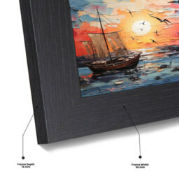 "AK Frames 16X9"" Black Poster Frame - Modern Picture Frame For Wall Art, Prints And Photos - Durable And Stylish Display Frame" - thumbnail 7