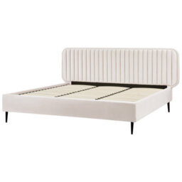 Beliani Bed Velvet Brin 180 X 200 Cm (Eu Super King) Beige - thumbnail 4