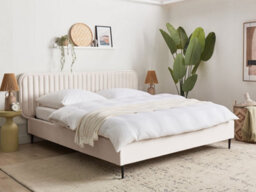 Beliani Bed Velvet Brin 180 X 200 Cm (Eu Super King) Beige - thumbnail 2