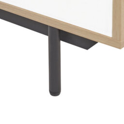 Beliani Tv Stand Engineered Wood Light Brown And White - Fits Up To 75-Inch Tvs, W163 X D40 X H50Cm - thumbnail 7