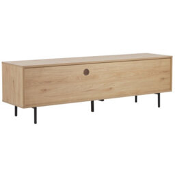 Beliani Tv Stand Engineered Wood Light Brown And White - Fits Up To 75-Inch Tvs, W163 X D40 X H50Cm - thumbnail 5