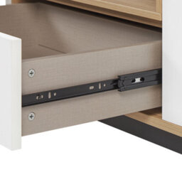 Beliani Tv Stand Engineered Wood Light Brown And White - Fits Up To 75-Inch Tvs, W163 X D40 X H50Cm - thumbnail 6