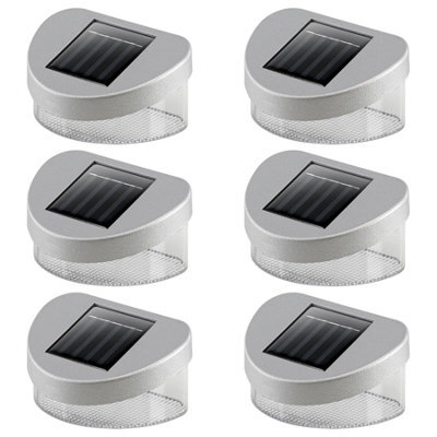 Geezy Solar Powered Led Garden Fence Lights Waterproof Set Of 6 Outdoor Wall Lights - image 1