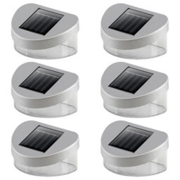 Geezy Solar Powered Led Garden Fence Lights Waterproof Set Of 6 Outdoor Wall Lights - thumbnail 1