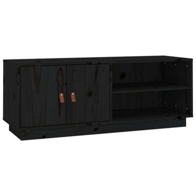 Berkfield Stylish Tv Cabinet Black 105X34X40 Cm Solid Wood Pine - image 1