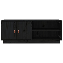 Berkfield Stylish Tv Cabinet Black 105X34X40 Cm Solid Wood Pine - thumbnail 6