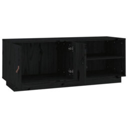 Berkfield Stylish Tv Cabinet Black 105X34X40 Cm Solid Wood Pine - thumbnail 7