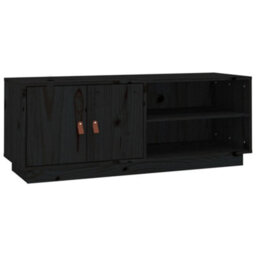 Berkfield Stylish Tv Cabinet Black 105X34X40 Cm Solid Wood Pine - thumbnail 1