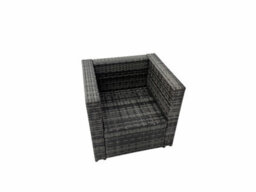 Fimous Outdoor Pe Rattan Garden Furniture Sofa Set With Square Coffee Table 2 Big Stools Side Table Dark Grey - thumbnail 9
