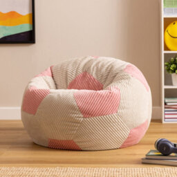 Icon Kids Football Jumbo Cord Classic Bean Bag, Light Pink - thumbnail 1