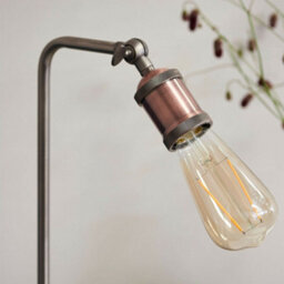 2 Pack Modern Hangman Table Lamp Aged Copper Pewter Industrial Arm Bedside Light - thumbnail 3