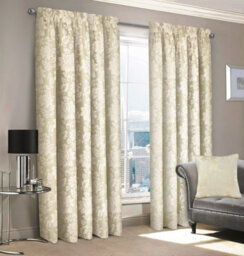 Intimates Cream Iris Pencil Pleat Curtains 46in Width x 90in Drop