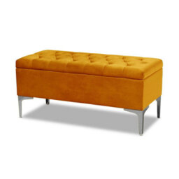 Modena Storage Ottoman Bench, Ottoman Footstool With Legs, 180Cm Plush Velvet Upholstered End Of Bed Bench, Burnt Orange - thumbnail 3