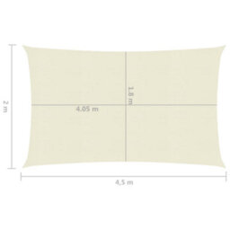 Berkfield Sunshade Sail 160 G/m2 Cream 2X4.5 M Hdpe - thumbnail 6
