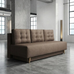 Bella Upholstered Sofa Bed With Polyurethane Foam And Bonell Springs Wooden Frame Storage Sleep Area 200X142 Brown - thumbnail 1