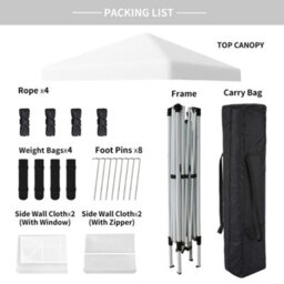 Sundaze Garden Pop Up Gazebo Party Tent Camping Marquee Canopy With 4 Sidewalls Carrying Bag White 3X3M - thumbnail 6