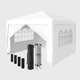 Sundaze Garden Pop Up Gazebo Party Tent Camping Marquee Canopy With 4 Sidewalls Carrying Bag White 3X3M - thumbnail 1