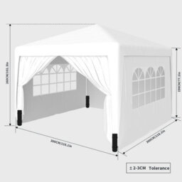 Sundaze Garden Pop Up Gazebo Party Tent Camping Marquee Canopy With 4 Sidewalls Carrying Bag White 3X3M - thumbnail 2