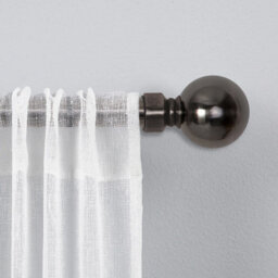 Moonlight Bedding Extendable Metal Curtain Pole With Ball Finials - Adjustable Plain Curtain Rod (Black Nickel, 48 - 84 Inch) - thumbnail 8