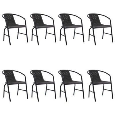 Garden Chairs 8 Pcs Plastic Rattan And Steel 110 Kg - image 1