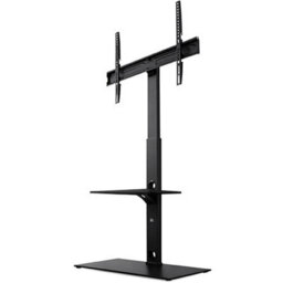 Futura Tv Floor Stand 30 To 75 Inch Height Adjustable Swivel Mount With Shelf Supports 40Kg - thumbnail 2
