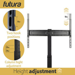Futura Tv Floor Stand 30 To 75 Inch Height Adjustable Swivel Mount With Shelf Supports 40Kg - thumbnail 7