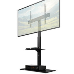 Futura Tv Floor Stand 30 To 75 Inch Height Adjustable Swivel Mount With Shelf Supports 40Kg - thumbnail 1