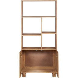 Wyld Haus Buffalo Natural Mango Wood Bookcase With Two Door Cabinet - thumbnail 4
