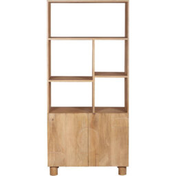 Wyld Haus Buffalo Natural Mango Wood Bookcase With Two Door Cabinet - thumbnail 2