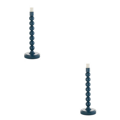Loops Gloss Marlin Blue Table Lamp Base - Stylish 2 Pack With E14 Led Compatibility - image 1