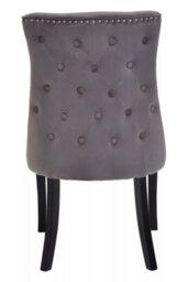 Orsina Grey Velvet Dining Chair, Curved High Back Office Chair, Aesthetic Velvet Accent Chair For Living Room - thumbnail 4