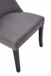 Orsina Grey Velvet Dining Chair, Curved High Back Office Chair, Aesthetic Velvet Accent Chair For Living Room - thumbnail 8