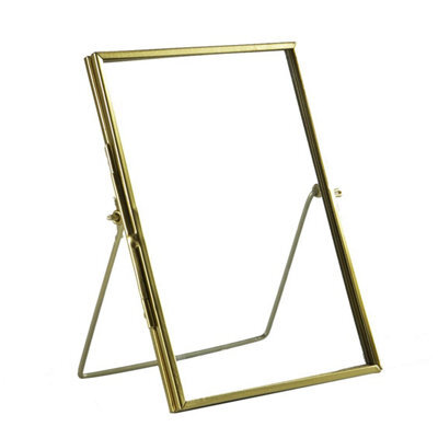 "Nicola Spring Standing Metal Photo Frame - 5"" X 7"" - Gold - Picture Frame Freestanding Frame Display Poster Frame" - image 1