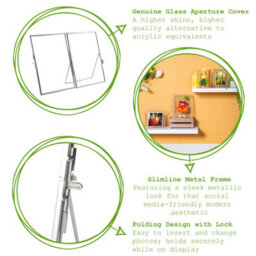 "Nicola Spring Standing Metal Photo Frame - 5"" X 7"" - Gold - Picture Frame Freestanding Frame Display Poster Frame" - thumbnail 2