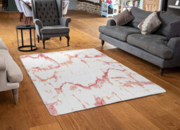 Benjamin Tate Design Pink Marble Designer Special Soft Home Rug - thumbnail 2