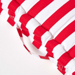 Homescapes Cotton Red Thick Stripe Floor Cushion, 50 X 50 Cm - thumbnail 4