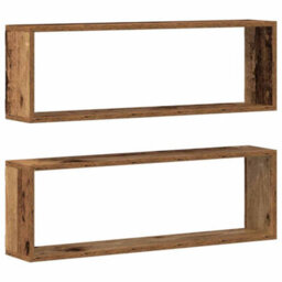 Walplus Wall Shelf 2 Pcs Old Wood 80 X 15 X 26 Cm Engineered Wood - thumbnail 6