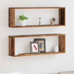 Walplus Wall Shelf 2 Pcs Old Wood 80 X 15 X 26 Cm Engineered Wood - thumbnail 1