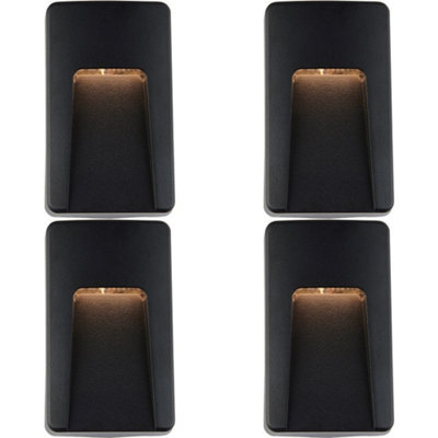 4 Pack Vertical Outdoor Pathway Guide Light - Indirect Cct Led - Black Abs - image 1