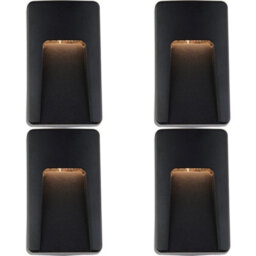 4 Pack Vertical Outdoor Pathway Guide Light - Indirect Cct Led - Black Abs