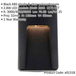 4 Pack Vertical Outdoor Pathway Guide Light - Indirect Cct Led - Black Abs - thumbnail 2