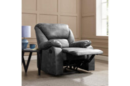 Home Detail Enoch 1 Seater Recliner Armchair, Dark Grey Faux Leather - thumbnail 2