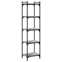 Berkfield Bookcase 5-Tier Grey Sonoma 40X30X154 Cm Engineered Wood - thumbnail 6