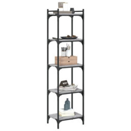 Berkfield Bookcase 5-Tier Grey Sonoma 40X30X154 Cm Engineered Wood - thumbnail 3