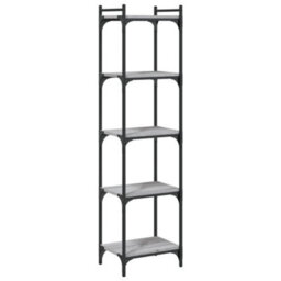 Berkfield Bookcase 5-Tier Grey Sonoma 40X30X154 Cm Engineered Wood - thumbnail 2