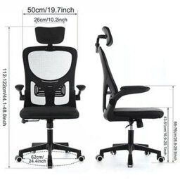 Ergonomic Mesh Executive Office Chair Height Adjustable Swivel Desk Seat Headrest - thumbnail 3