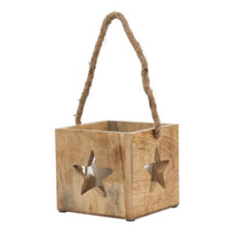 Hill Interiors Wooden Star Tealight Holder Brown (16Cm X 19Cm X 19Cm) - thumbnail 3